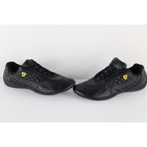 Vintage Puma x Scuderia Ferrari Womens 8 Leather Racing Driving Shoes Black - Picture 1 of 11